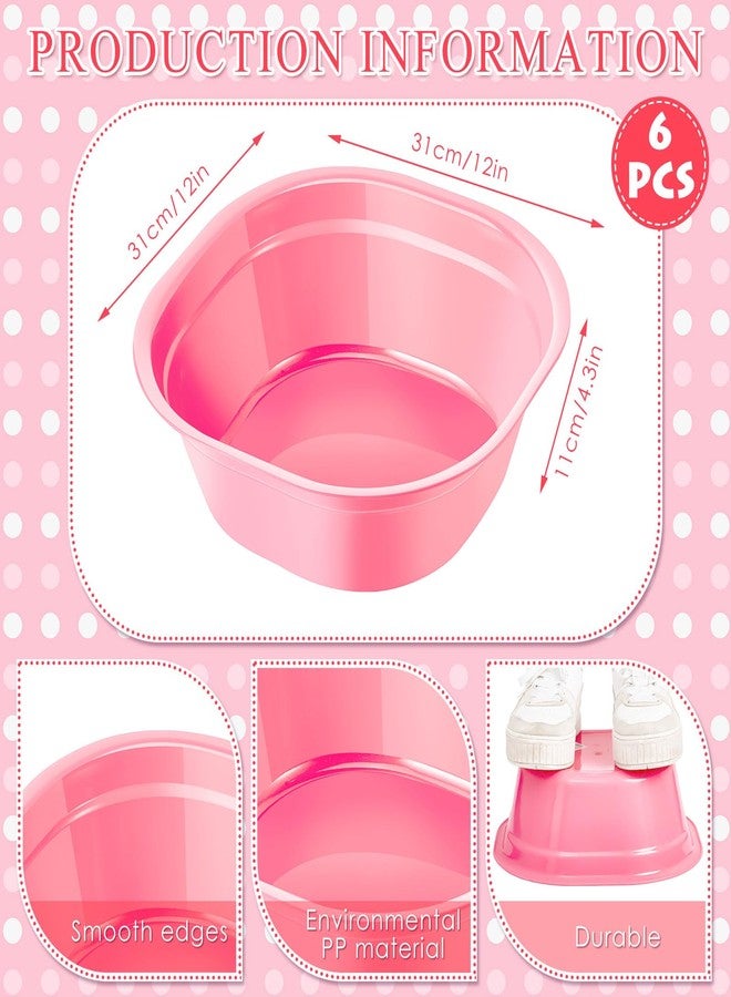 Patelai 6 Sets Kids Foot Spa Kit for Girl 12 x 12 x 4.3 Inch Foot Soaking Tub 14 x 30 Inch Hand Towels Washbasin Towels for Spa Party Sleepover Party Supplies(Pink) - Image 2